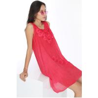 ÖNÜ DANTELLİ ETEĞİ ÇAPRAZ ÇİÇEK NAKIŞLI ELBİSE MODEL 04