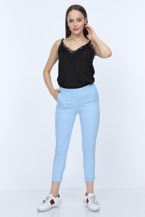 BELİ LASTİKLİ DUBLE PAÇA PANTOLON